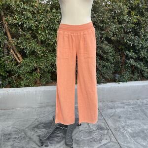 Sincerely Jules Cotton Peach Orange Wide Leg Boho Beach Pants Women’s Large